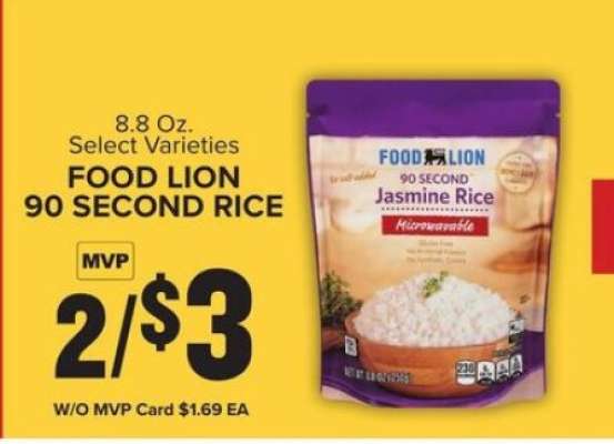 FOOD LION 90 SECOND RICE