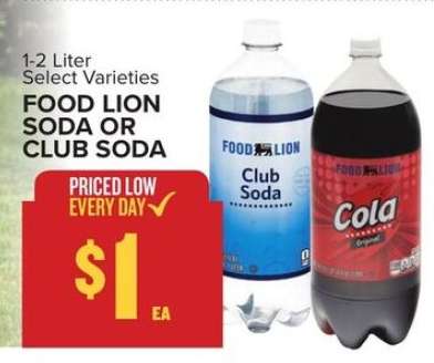 FOOD LION SODA OR CLUB SODA