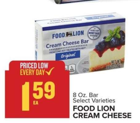 Food Lion Cream Cheese