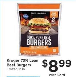 Kroger 73% Lean Beef Burgers