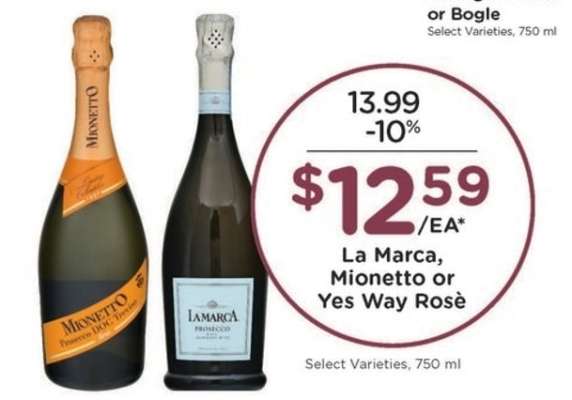 La Marca, Mionetto or Yes Way Rosè