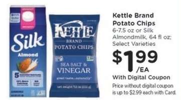 Kettle Brand Potato Chips or Silk Almondmilk