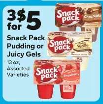 Snack Pack Pudding or Juicy Gels