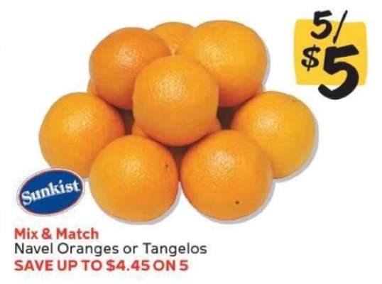 Sunkist Navel Oranges or Tangelos