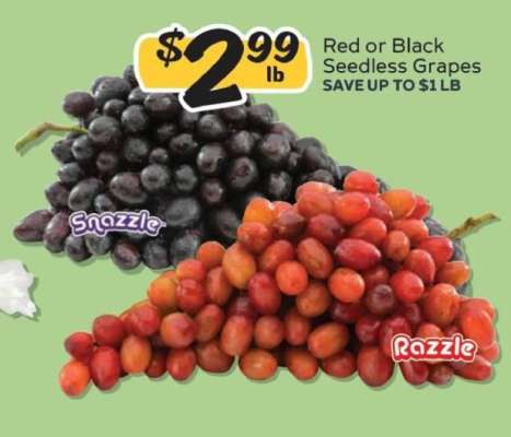 Red or Black Seedless Grapes