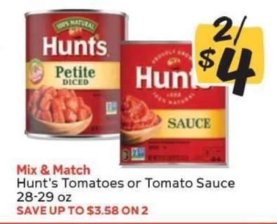Hunt's Tomatoes or Tomato Sauce