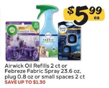 Airwick Oil Refills or Febreze Fabric Spray