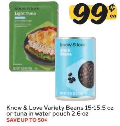 Know & Love Variety Beans or Tuna