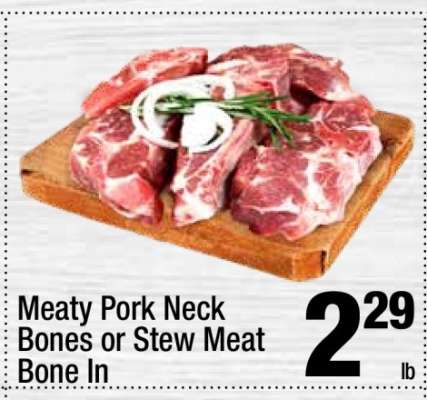 Meaty Pork Neck Bones or Stew Meat Bone In