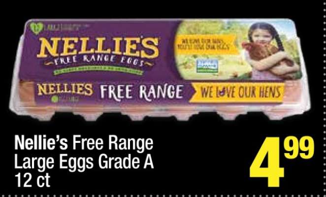 Nellie’s Free Range Large Eggs Grade A 12 ct
