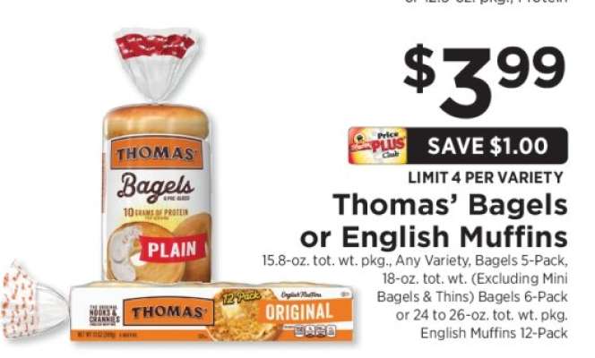 Thomas' Bagels or English Muffins