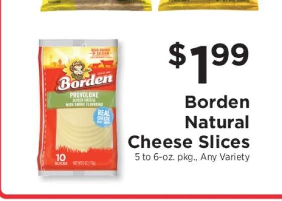 Borden Natural Cheese Slices