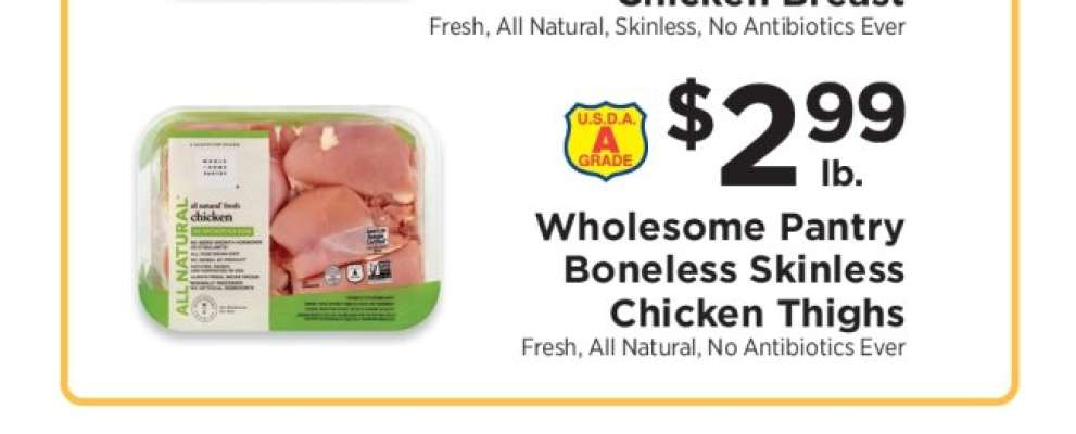 Wholesome Pantry Boneless Skinless Chicken Thighs