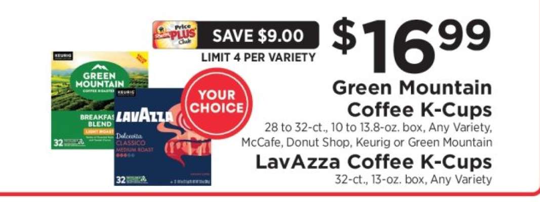 Green Mountain Coffee K-Cups / LavAzza Coffee K-Cups