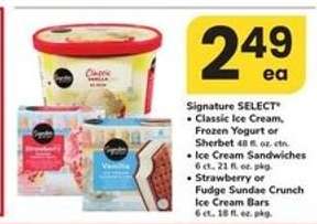 Signature SELECT Ice Cream Products