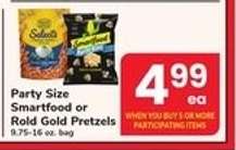 Party Size Smartfood or Rold Gold Pretzels