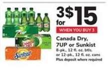 Canada Dry, 7UP or Sunkist