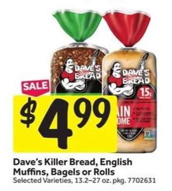 Dave’s Killer Bread, English Muffins, Bagels or Rolls