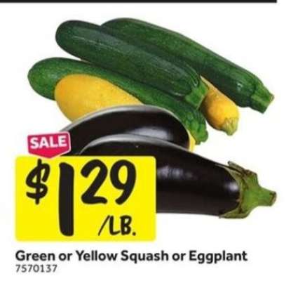 Green or Yellow Squash or Eggplant