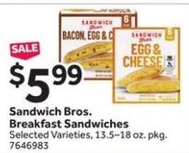 Sandwich Bros. Breakfast Sandwiches