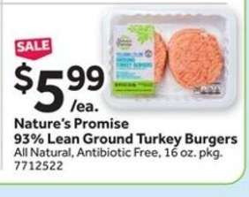 Nature’s Promise 93% Lean Ground Turkey Burgers