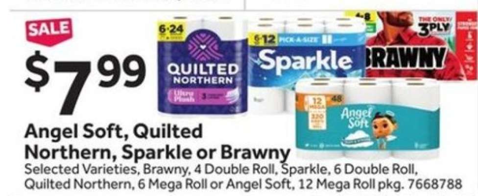 Angel Soft, Quilted Northern, Sparkle or Brawny