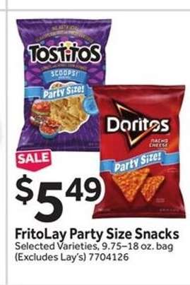 FritoLay Party Size Snacks