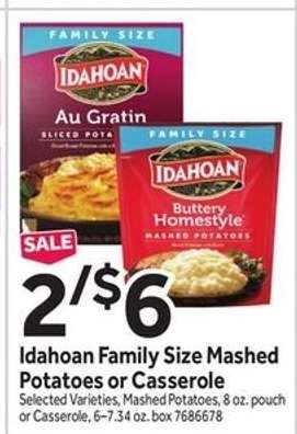Idahoan Family Size Mashed Potatoes or Casserole