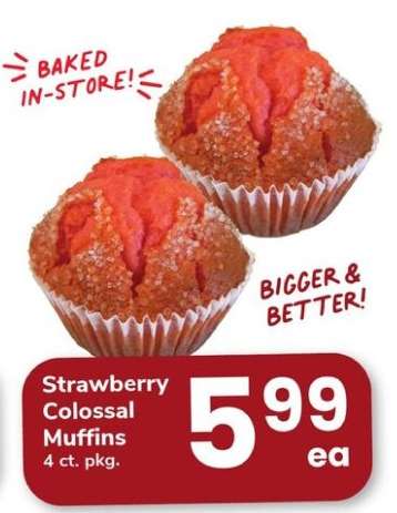 Strawberry Colossal Muffins