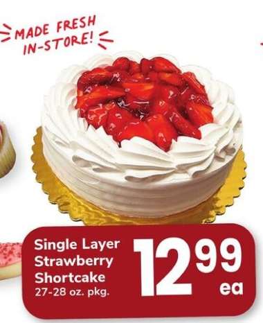 Single Layer Strawberry Shortcake