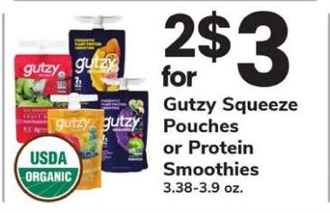 Gutzy Squeeze Pouches or Protein Smoothies