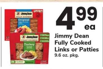 Jimmy Dean Fully Cooked Links or Patties