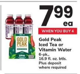 Gold Peak Iced Tea or Vitamin Water