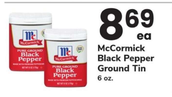 McCormick Black Pepper Ground Tin
