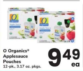 O Organics Applesauce Pouches