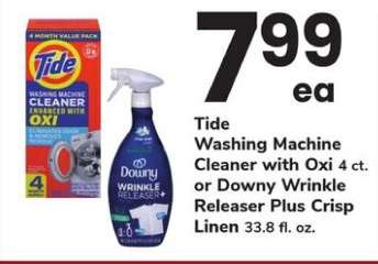 Tide Washing Machine Cleaner or Downy Wrinkle Releaser
