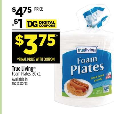 True Living Foam Plates 130 ct.