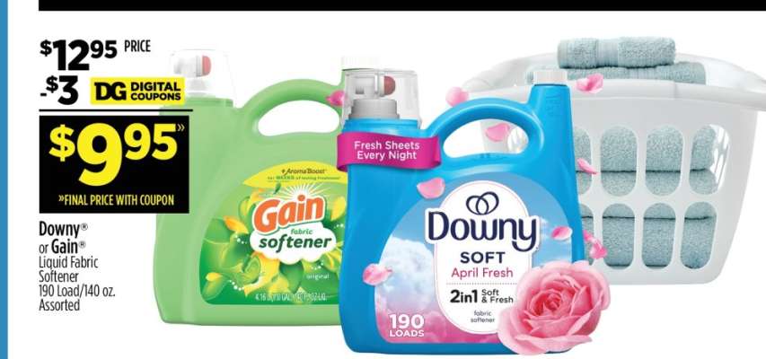 Downy or Gain Liquid Fabric Softener