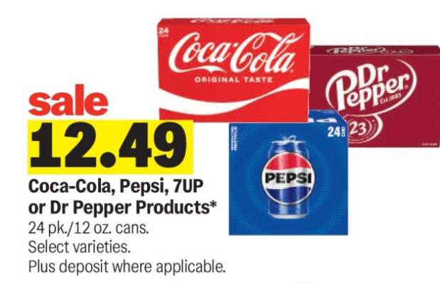 Coca-Cola, Pepsi, 7UP or Dr Pepper Products*