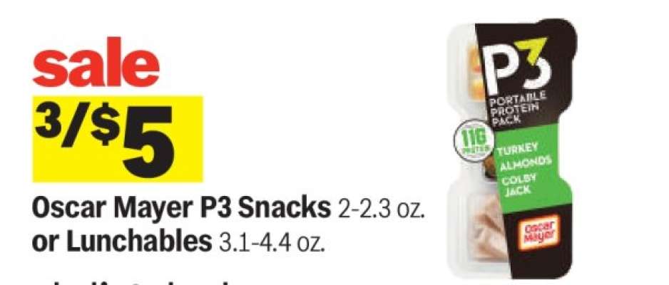 Oscar Mayer P3 Snacks or Lunchables