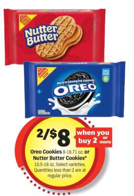Oreo Cookies or Nutter Butter Cookies