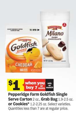 Pepperidge Farm Goldfish Single Serve Carton, Grab Bag or Cookies