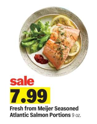Fresh from Meijer Seasoned Atlantic Salmon Portions