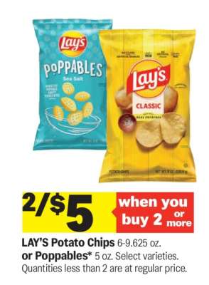 Lay's Potato Chips or Poppables
