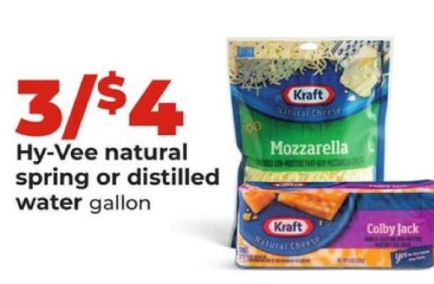 Hy-Vee natural spring or distilled water