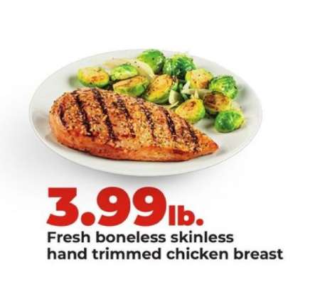 Fresh boneless skinless hand trimmed chicken breast