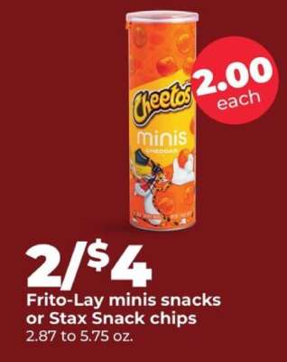 Frito-Lay minis snacks or Stax Snack chips