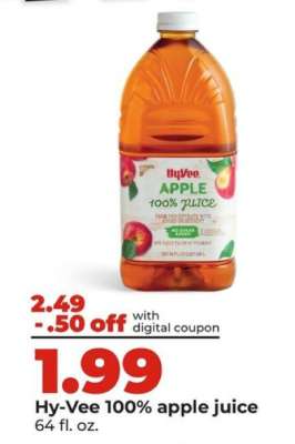 Hy-Vee 100% apple juice