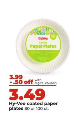 Hy-Vee coated paper plates