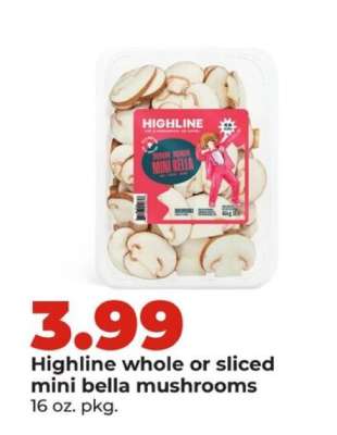 Highline whole or sliced mini bella mushrooms